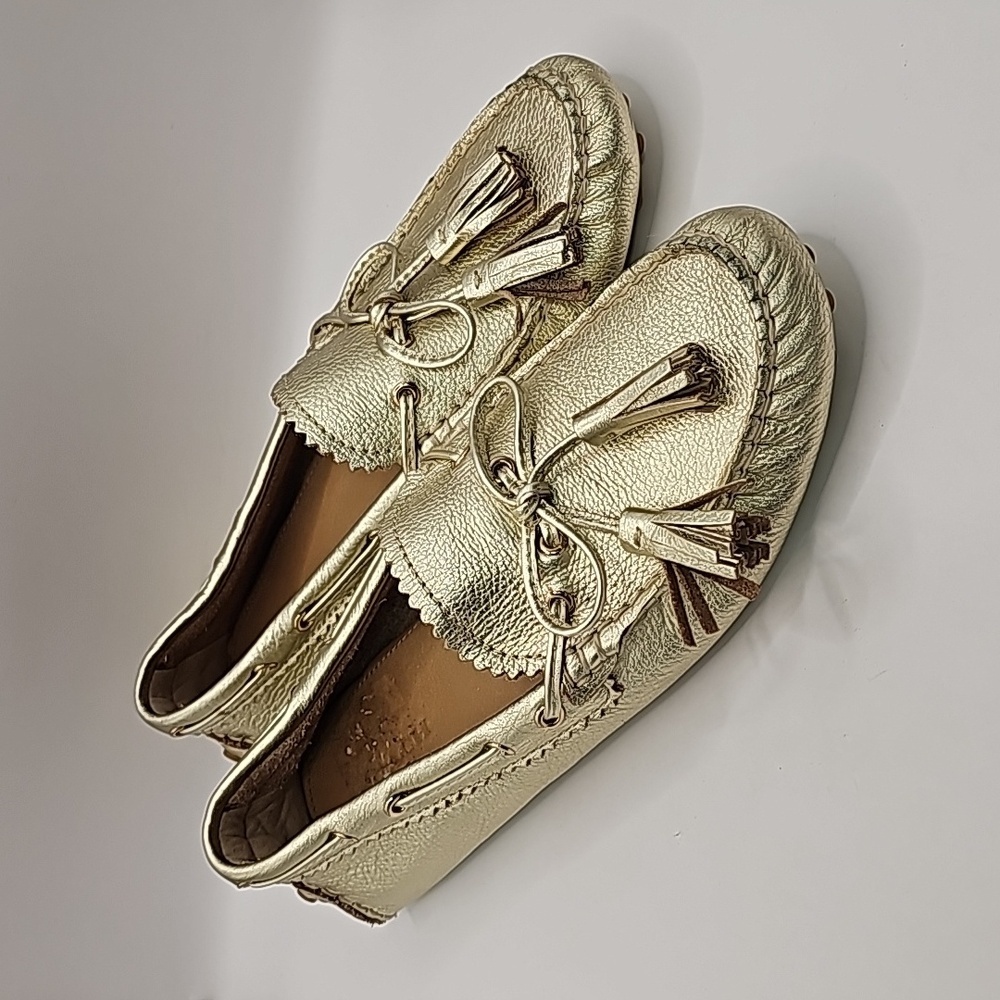 Coach Nadia gold loafers size 6.5